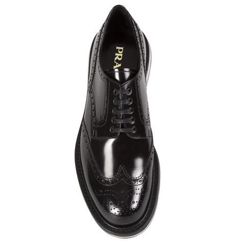 prada women's leather platform derby shoes|prada men's lace up shoes.